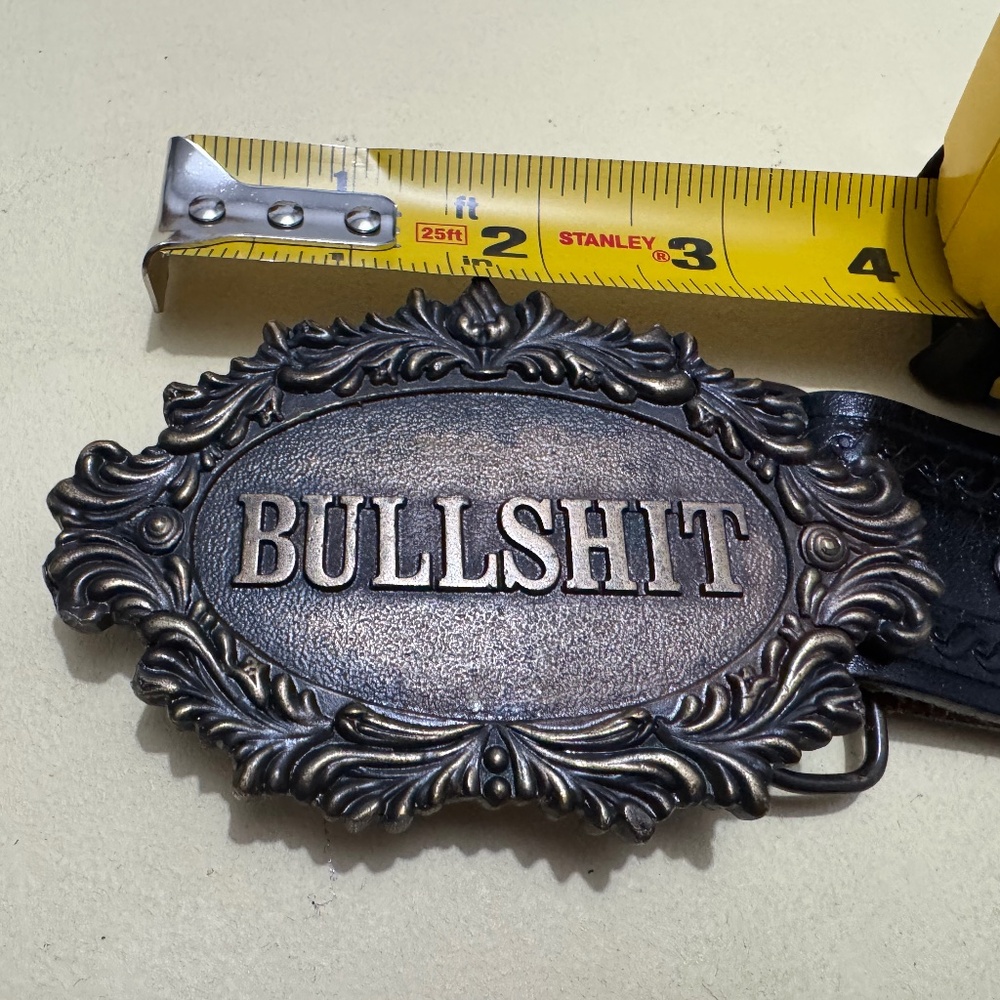 vintage BULLSHIT belt buckle
